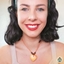 Picture of Stone Heart on Cord Necklace-Orange