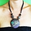 Picture of Wood Round Pendant with Flower Painting