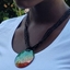 Picture of Rainbow Oval Shell On Black Necklace