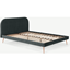 Picture of Eulia Double Bed, Midnight Grey Velvet & Copper Legs