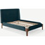 Picture of Roscoe King Size Bed, Steel Blue Velvet & Dark Stain Oak Legs