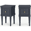 Picture of Bourbon Vintage Set of 2 Compact Bedside Tables, Slate Blue