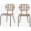 Picture of Swara Garden set of 2 Garden Dining Chairs, Natural Polyrattan and Black