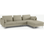 Picture of Vento 3 Seater Right Hand Facing Chaise End Sofa, Pale Putty Leather