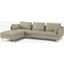 Picture of Vento 3 Seater Left Hand Facing Chaise End Sofa, Pale Putty Leather