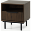 Picture of Anwick Bedside Table, Dark Stain Acacia & Black