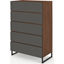 Picture of Hopkins Tall Multi Chest, Grey and Walnut Effect