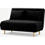 Picture of Bessie Small Sofa Bed, Deep Black Velvet