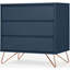Picture of Elona Compact Chest of Drawers, Dark Blue & Copper