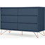 Picture of Elona Compact Wide Chest, 120cm, Dark Blue & Copper
