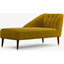 Picture of Margot Left Hand Facing Chaise Longue, Antique Gold Cotton Velvet with Dark Wood Brass Leg