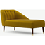 Picture of Margot Right Hand Facing Chaise Longue, Antique Gold Cotton Velvet with Dark Wood Brass Leg