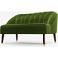 Picture of Margot 2 Seater Sofa, Spruce Green Cotton Velvet with Dark Wood Brass Leg