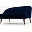 Picture of Margot 2 Seater Sofa, Dark Navy Cotton Velvet with Dark Wood Brass Leg
