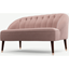 Picture of Margot 2 Seater Sofa, Pink Cotton Velvet, Dark Wood Copper Leg