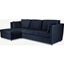 Picture of Milner Left Hand Facing Corner Storage Sofa Bed with Memory Foam Mattress, Regal Blue Velvet