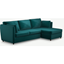 Picture of Milner Right Hand Facing Corner Storage Sofa Bed with Foam Mattress, Tuscan Teal Velvet