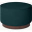 Picture of Hetherington Pouffe, Large, Pine Corduroy Velvet & Dark Stain Wood