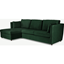 Picture of Milner Left Hand Facing Corner Storage Sofa Bed with Memory Foam Mattress, Bottle Green Velvet