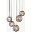 Picture of Julia 5 Light Chandelier Pendant, Tortoiseshell Glass & Brass
