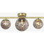 Picture of Julia 3 Light Flush Light, Tortoiseshell Glass & Brass