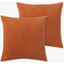 Picture of Lorna Set of 2 Velvet Cushions, 45 x 45cm, Papaya