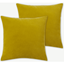 Picture of Lorna Set of 2 Velvet Cushions, 45 x 45cm, Chartreuse