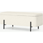 Picture of Asare 110cm Upholstered Ottoman Storage Bench, Whitewash Boucle & Black
