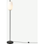 Picture of Ayala Floor Lamp, Black, Brushed Brass & Opal Glass
