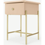 Picture of Maddie Bedside Table, Pink & Brass