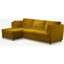 Picture of Milner Left Hand Facing Corner Storage Sofa Bed with Foam Mattress, Saffron Yellow Velvet