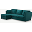 Picture of Milner Left Hand Facing Corner Storage Sofa Bed with Foam Mattress, Tuscan Teal Velvet