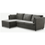 Picture of Milner Left Hand Facing Corner Storage Sofa Bed with Memory Foam Mattress, Steel Grey Velvet