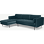 Picture of Harlow, Left Hand Facing Chaise End, Coastal Blue Velvet