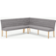 Picture of Flynn Left Hand Facing Corner Dining Bench, Graphite Grey with Birch Legs