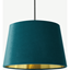 Picture of Alderton Lamp Shade, Petrol Blue Velvet & Brass