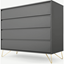 Picture of Elona Chest Of Drawers, Charcoal and Brass