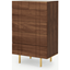 Picture of Keaton Tall Chest of Drawers, Walnut & Brass