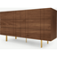 Picture of Keaton Wide Chest of Drawers, Walnut & Brass