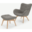 Picture of Doris Accent Armchair and Footstool, Shetland Grey