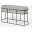 Picture of Echo Free-Standing Oval High Powder-Coated Plant Stand, Stone & Black