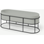 Picture of Echo Freestanding Low Oval Zinc Powder-Coated Plant Stand, Stone & Black
