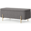 Picture of Asare Storage Ottoman Bench, 110cm, Steel Boucle & Brass Legs