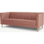 Picture of Amicie 3 Seater Sofa, Blush Pink Velvet
