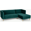 Picture of Amicie Right Hand Facing Chaise End Corner Sofa, Seafoam Blue Velvet