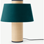 Picture of Haroon Table Lamp, Raffia & Peacock Blue Velvet