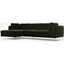 Picture of Monterosso Left Hand Facing Chaise End Sofa, Dark Olive Velvet with Chrome Leg