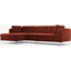 Picture of Monterosso Left Hand Facing Chaise End Sofa, Brick Red Velvet with Chrome Leg