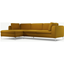 Picture of Monterosso Left Hand Facing Chaise End Sofa, Vintage Mustard Velvet with Chrome Leg