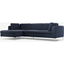 Picture of Monterosso Left Hand Facing Chaise End Sofa, Textured Mist Blue with Chrome Leg